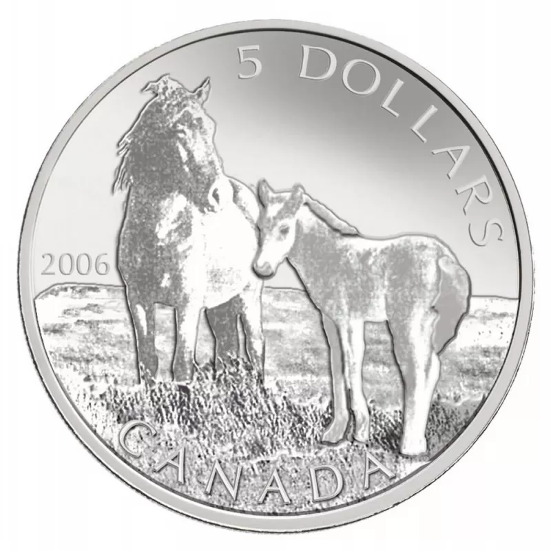 カナダ造幣局発行 Sable島/セーブル 馬 記念＆切手セット 2006年 2006 Canadian $5 Sable Island Horse and Foal Coin & Stamp Set